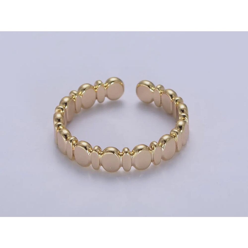 16K Gold Filled Geometric Abstract Ring - Ovals O/S